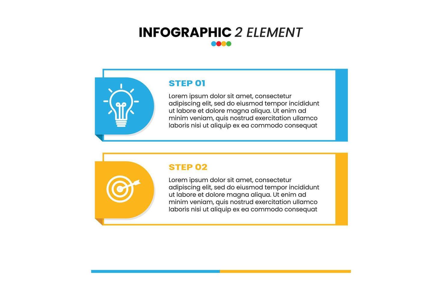 infographic element template with two steps vector