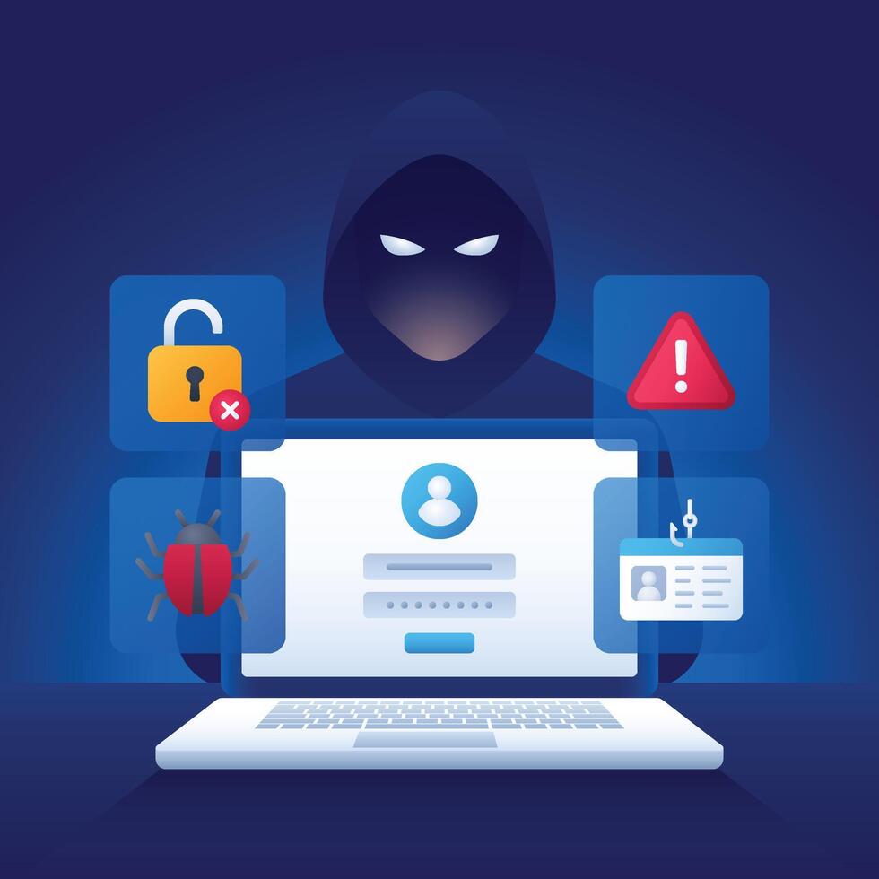 Hacker targeting computer security vector