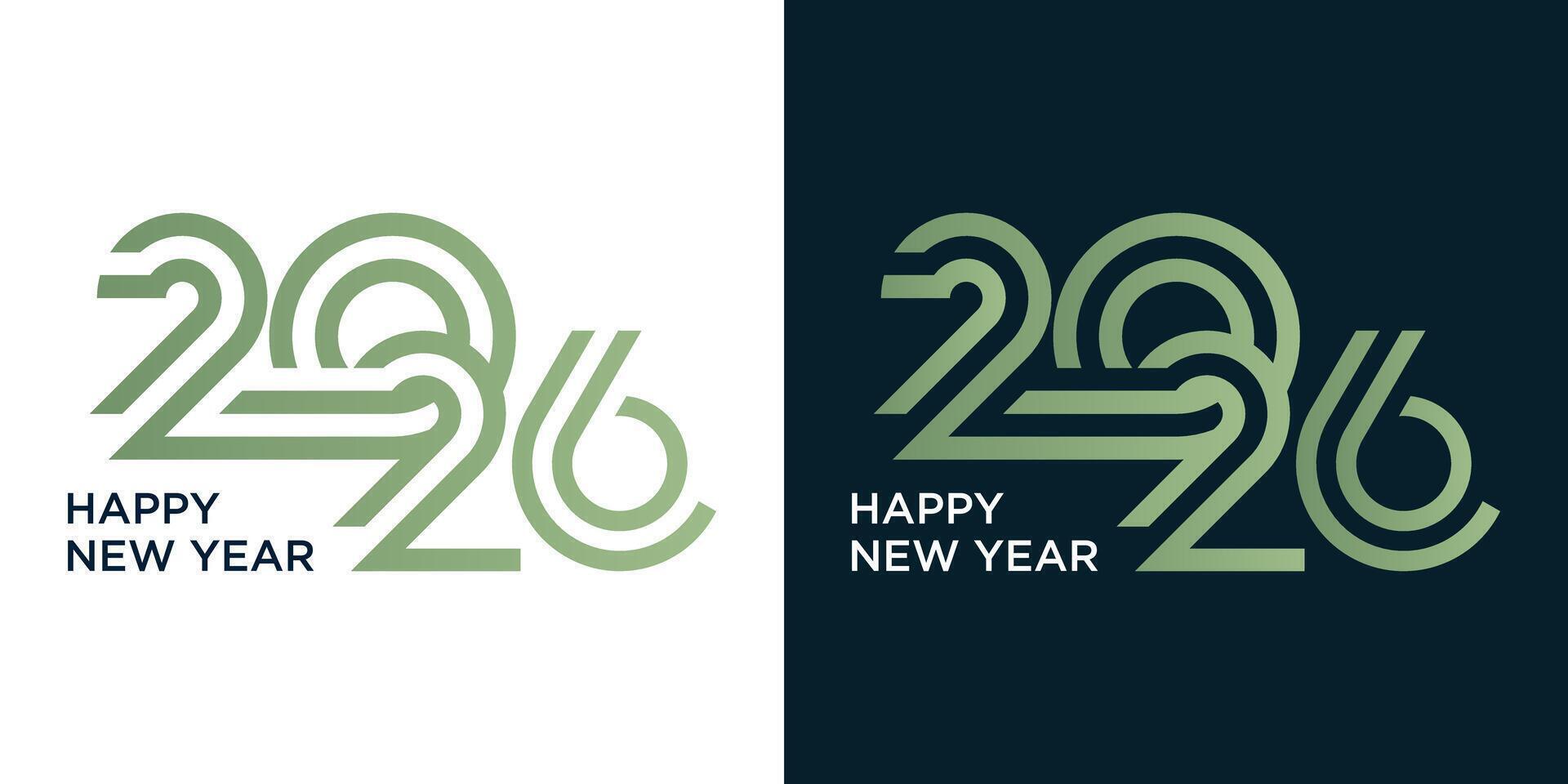 happy new year 2026 logo on black background, for poster, calendar vector