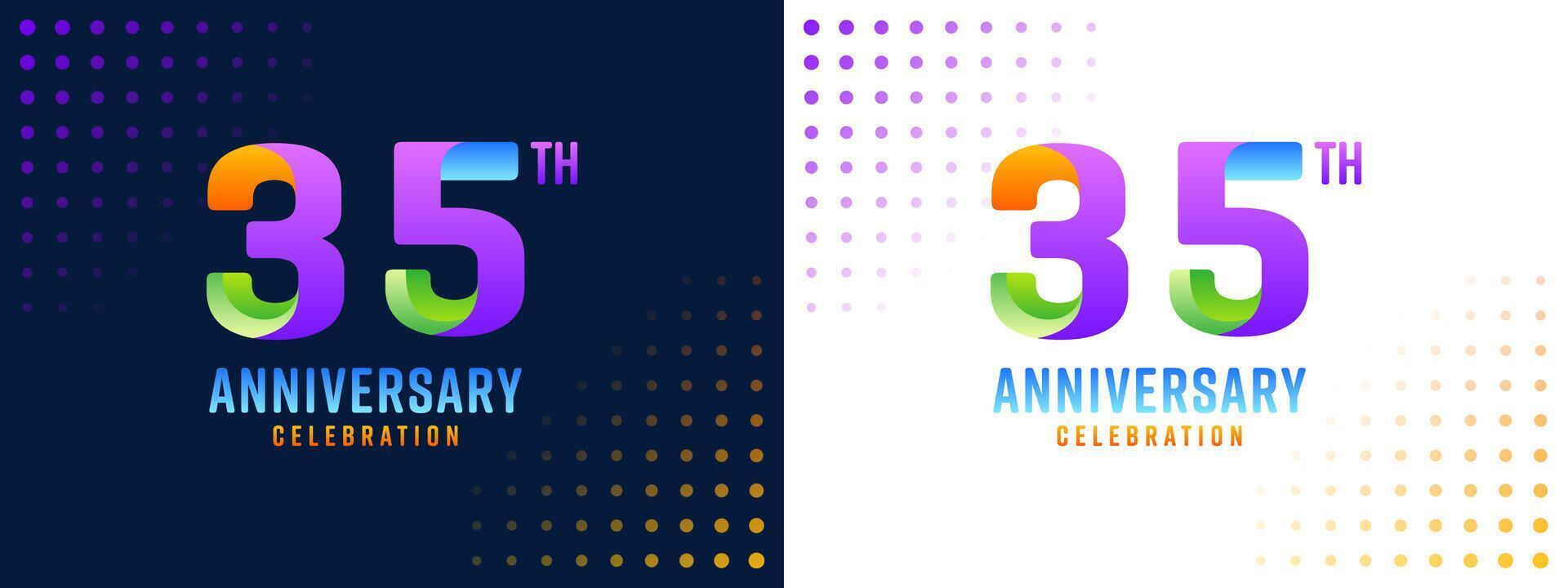 35th anniversary logo with colorful colors vector