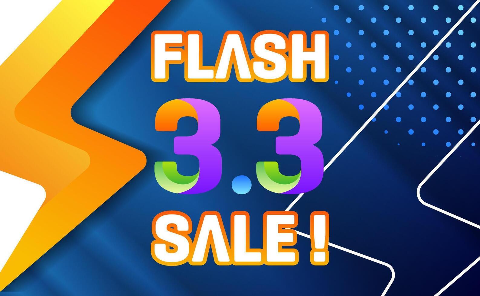 Flash sale background 3.3 discount. for shopping day, online shopping, Special Offer coupon, voucher, banner template, website, social media ads. vector