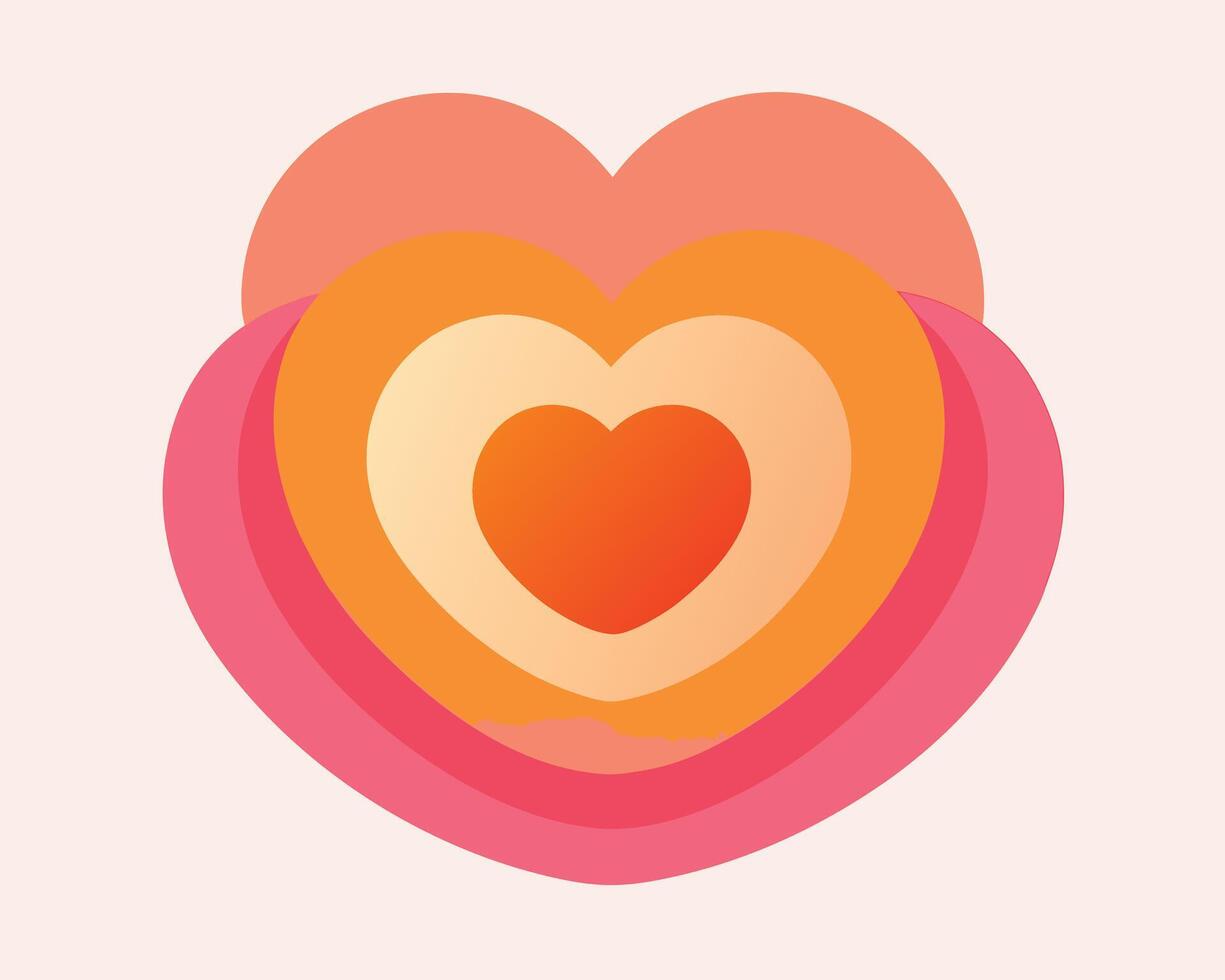 Concentric Hearts in Warm Tones A Symbol of Love and Affection vector