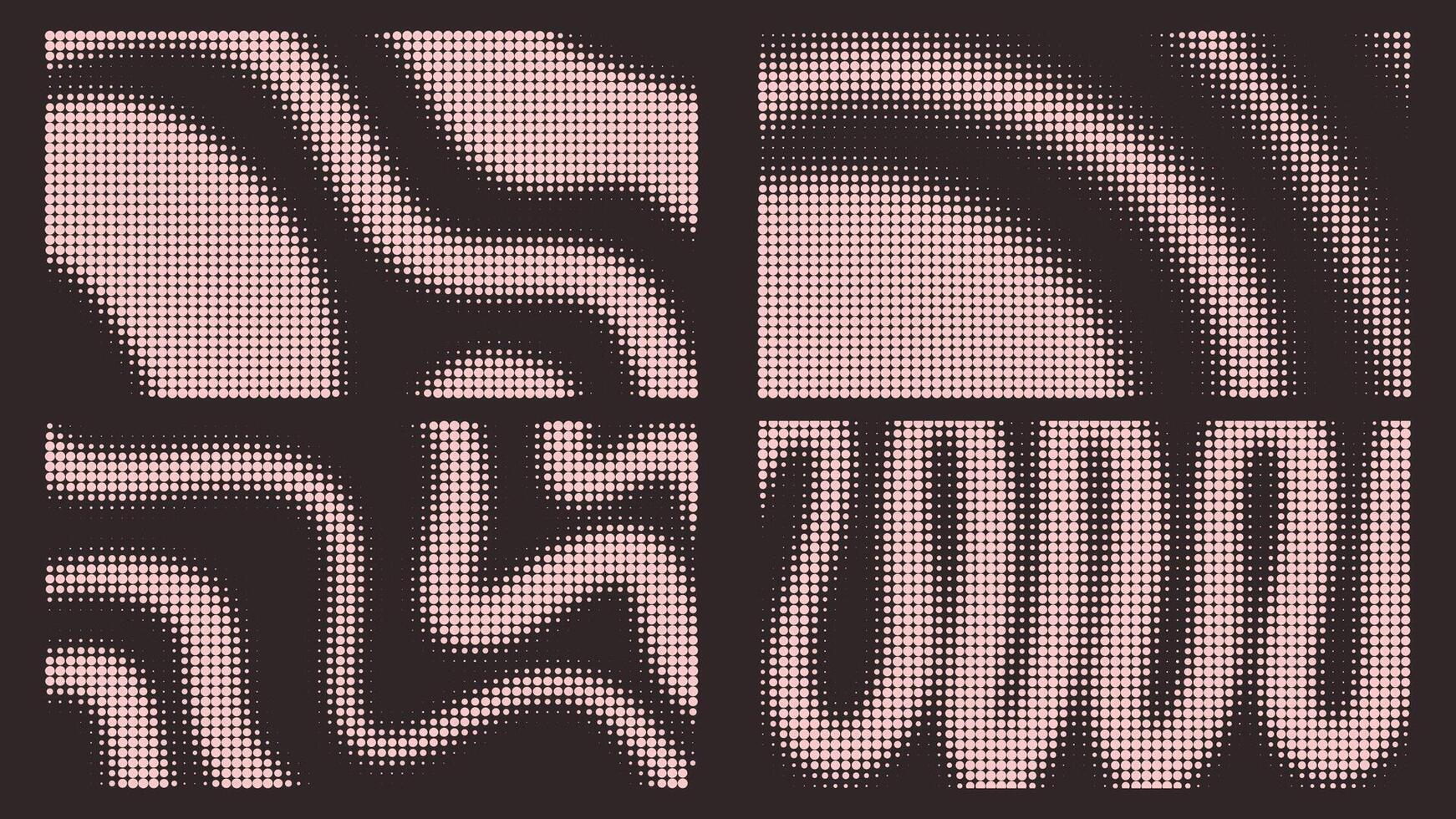 Pink halftone overlays set graphics vector