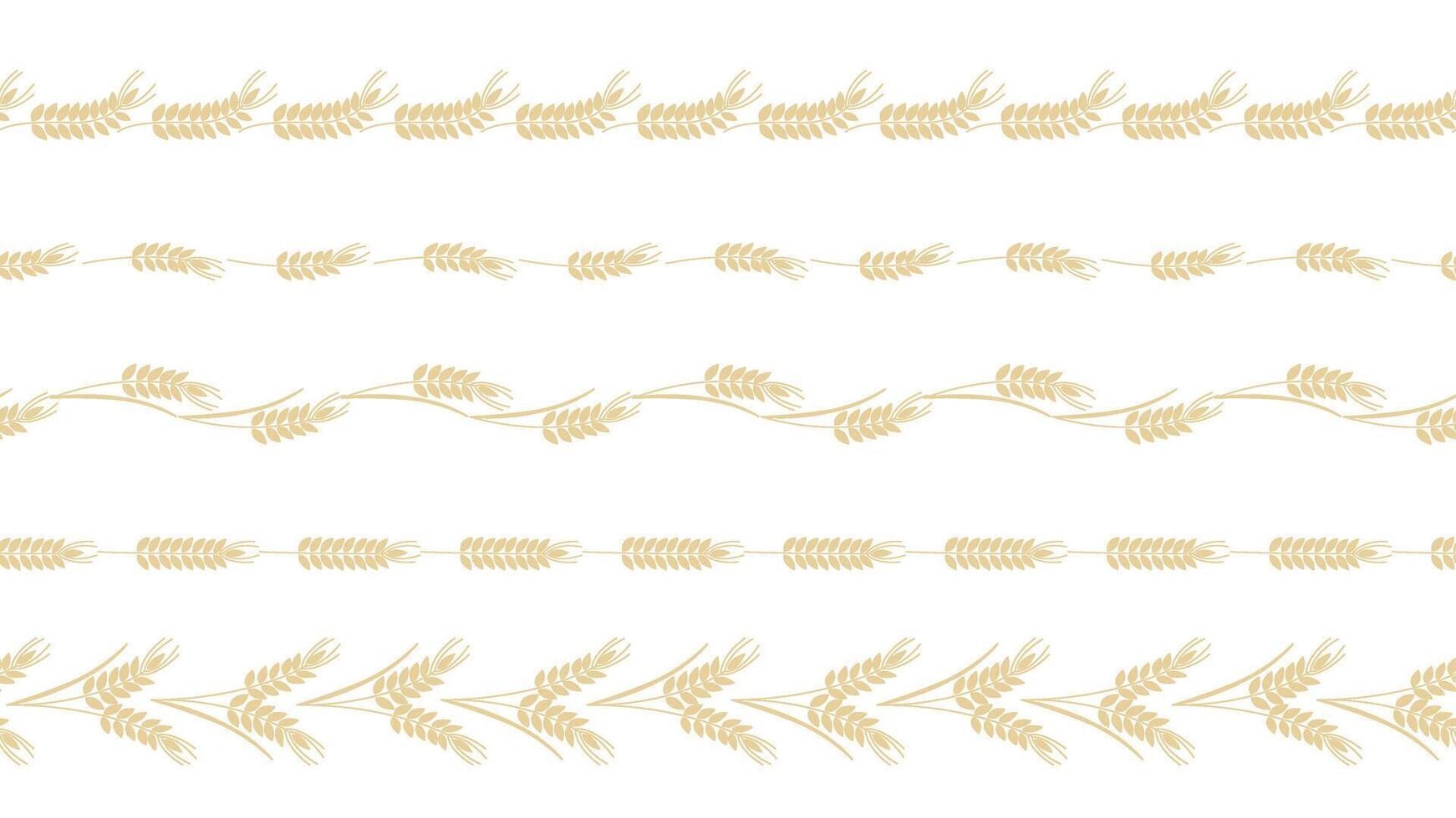 Natural design element spikelets in row seamless pattern vector