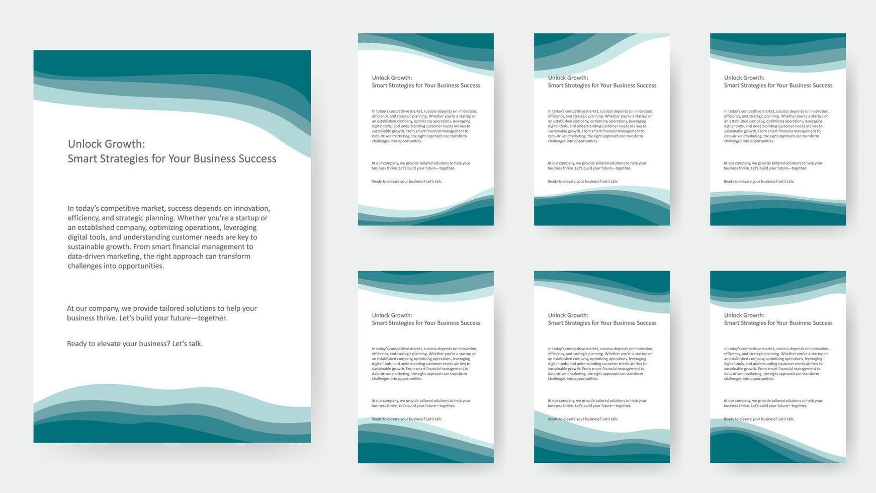 Set of text document layouts in uniform style vector
