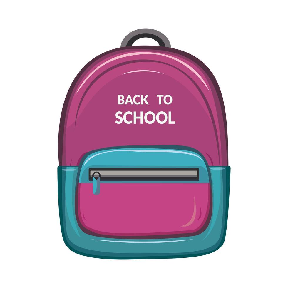 School Pink backpack vector