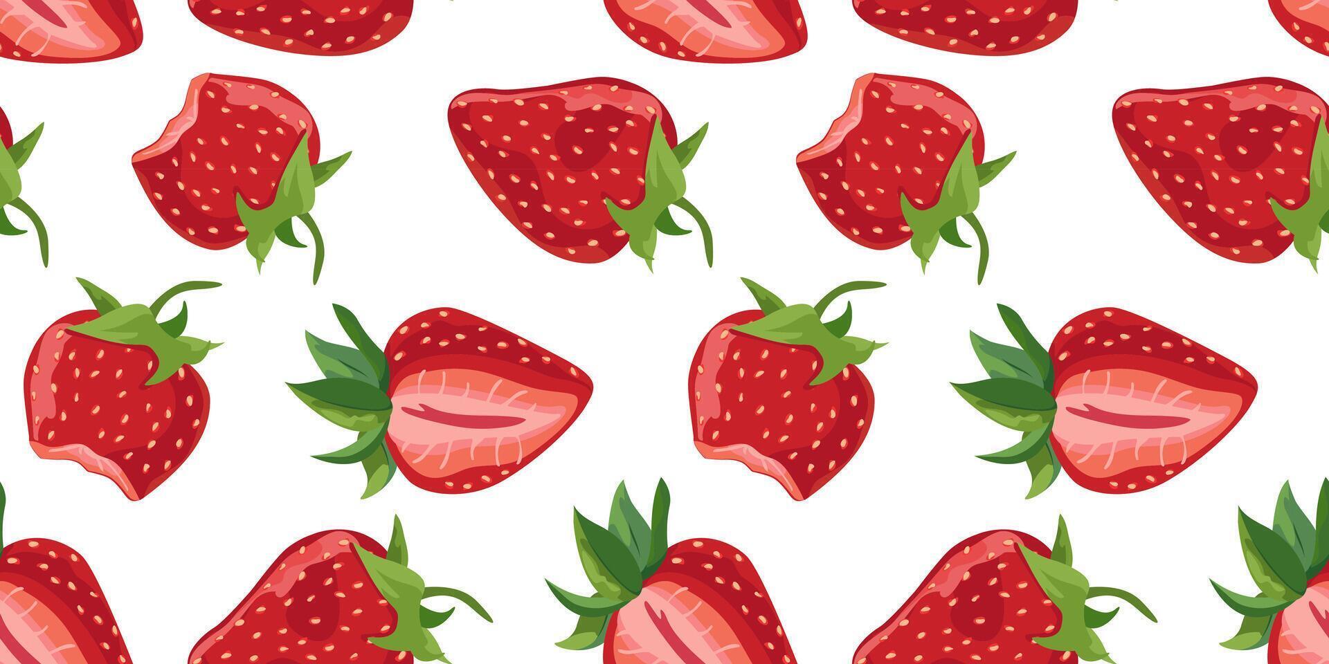 Fresh strawberries on a white background vector