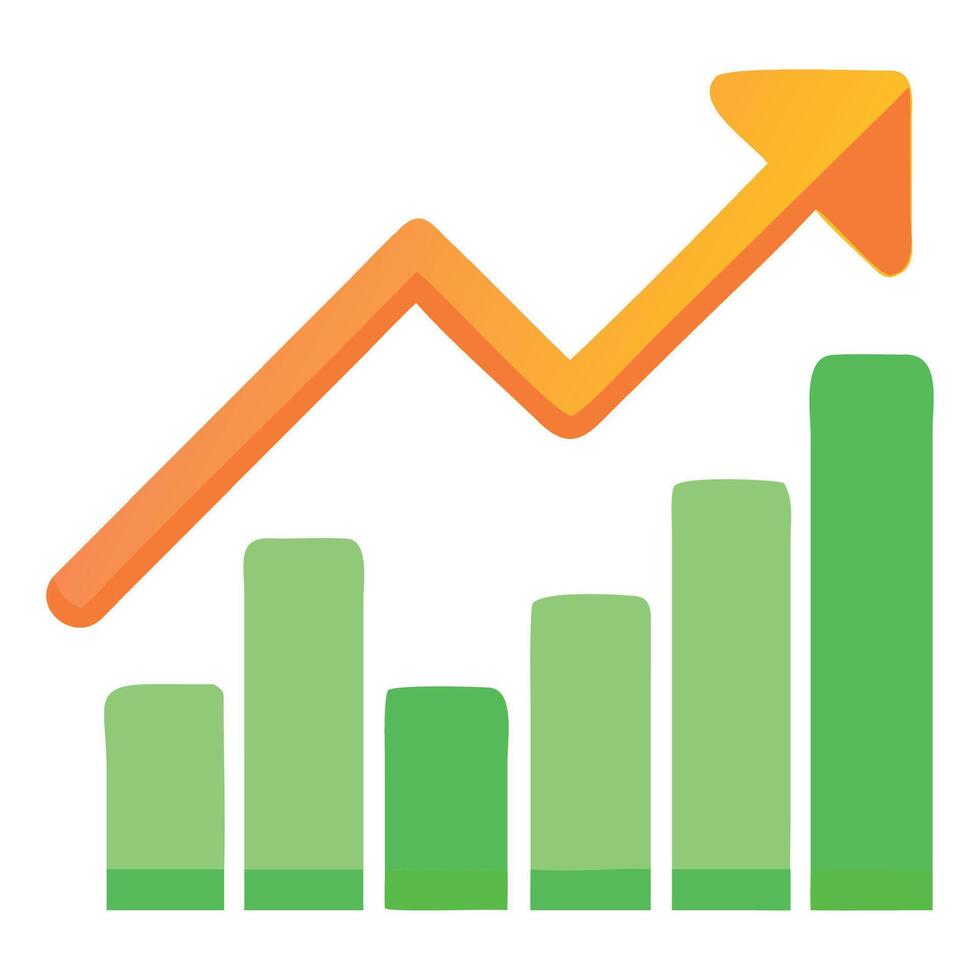 Growth chart illustration for business success and financial report presentation and data analysis vector