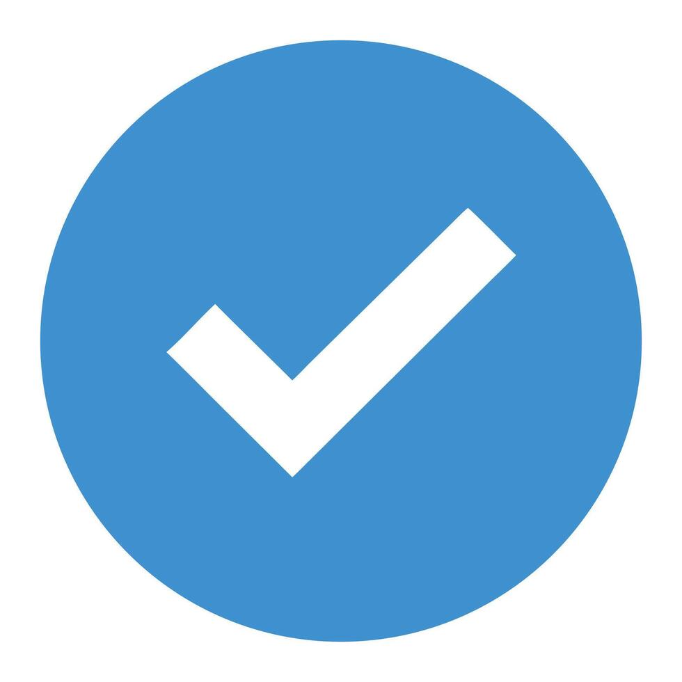 Blue check mark verified icon symbol graphic design element for social media and web design use vector