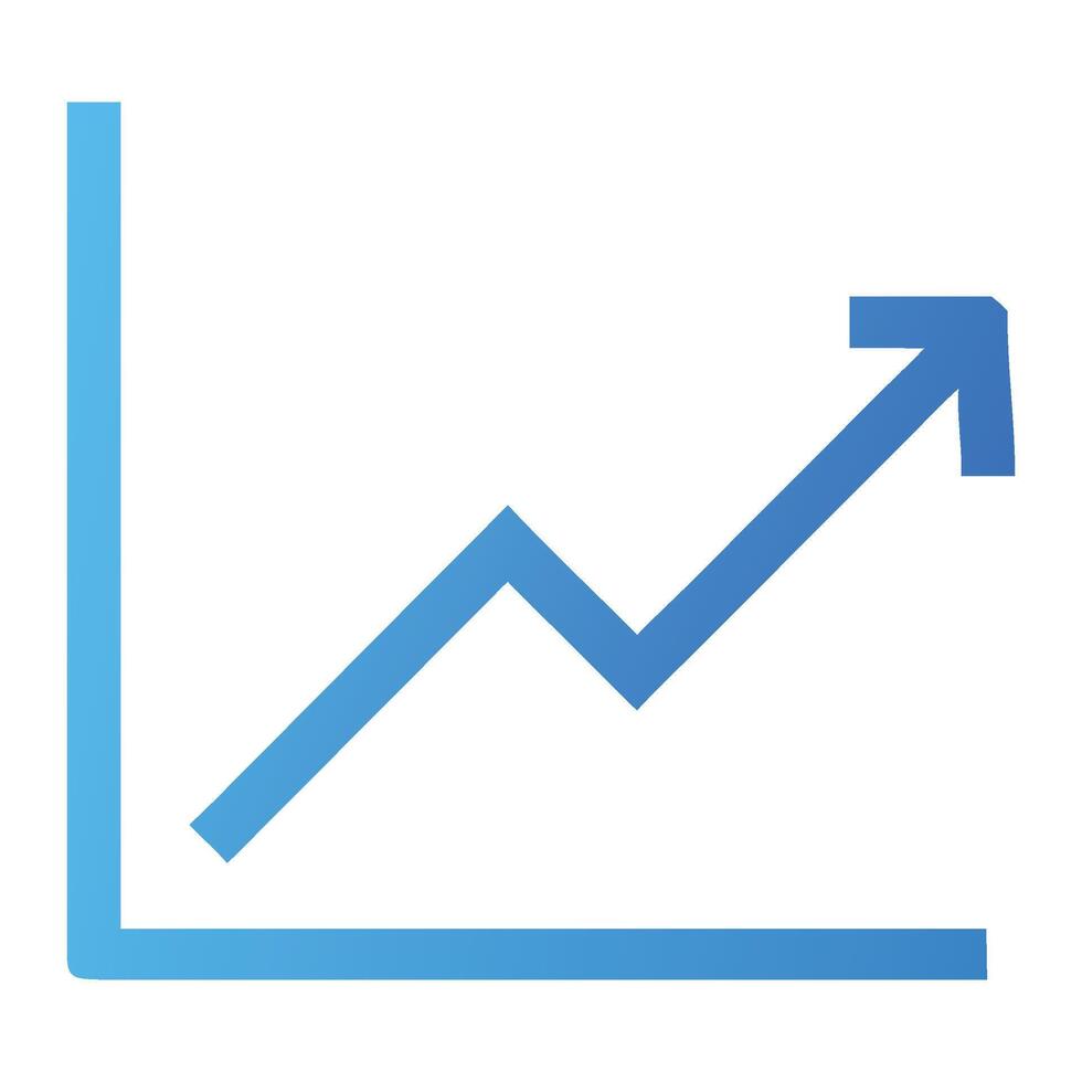 Growth chart diagram showing business success and market trend with arrow going upward direction vector