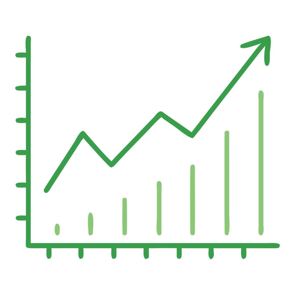 Growth chart diagram illustration for business success and financial market analysis report data vector