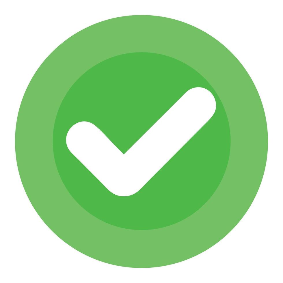 Green check mark icon for approval and success confirmation symbol graphic design element asset illustration vector