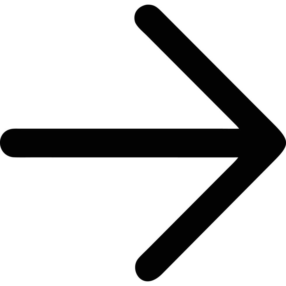 Right arrow icon simple black direction sign next pointer graphic element design for ui ux navigation vector