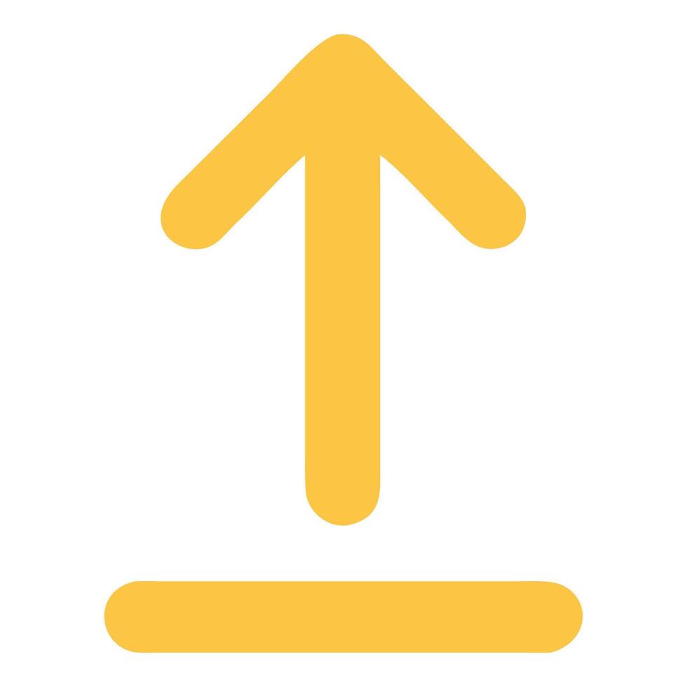 Yellow upward arrow graphic for direction and movement illustration for web design and ui element vector