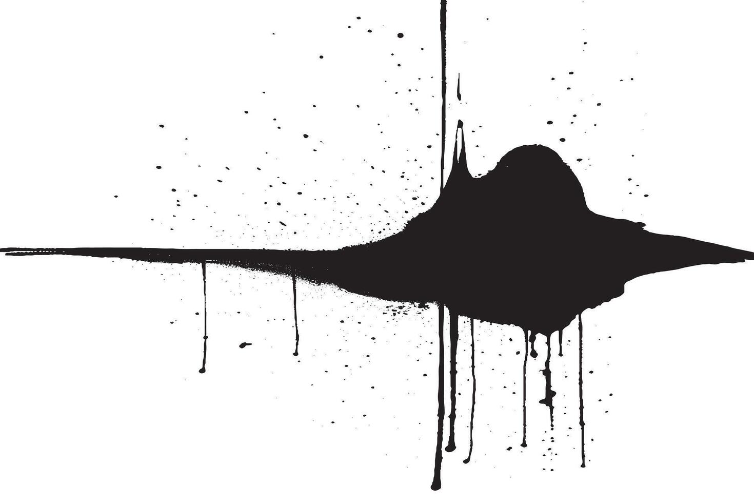 High-resolution black ink splatter with drips and grunge texture. Perfect for edgy designs, posters, tattoos, and abstract art backgrounds. Free for personal and commercial creative use. vector