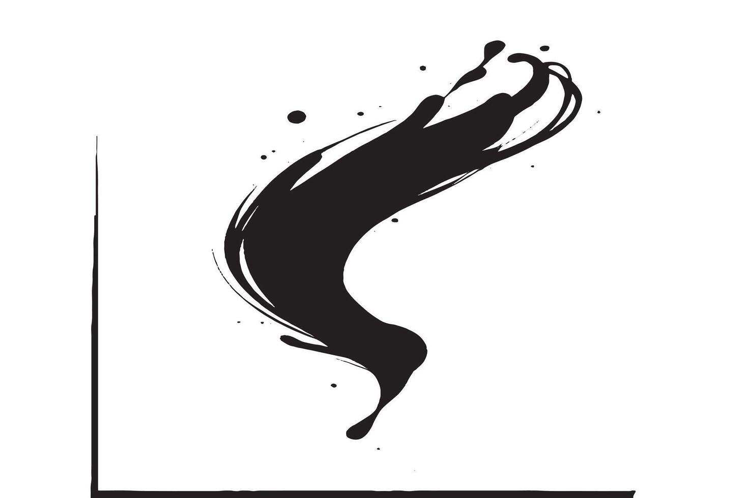 High-quality abstract black ink brush stroke on white background. Perfect for posters, branding, logos, and modern minimalist designs. Great for digital art, calligraphy, and backgrounds. vector