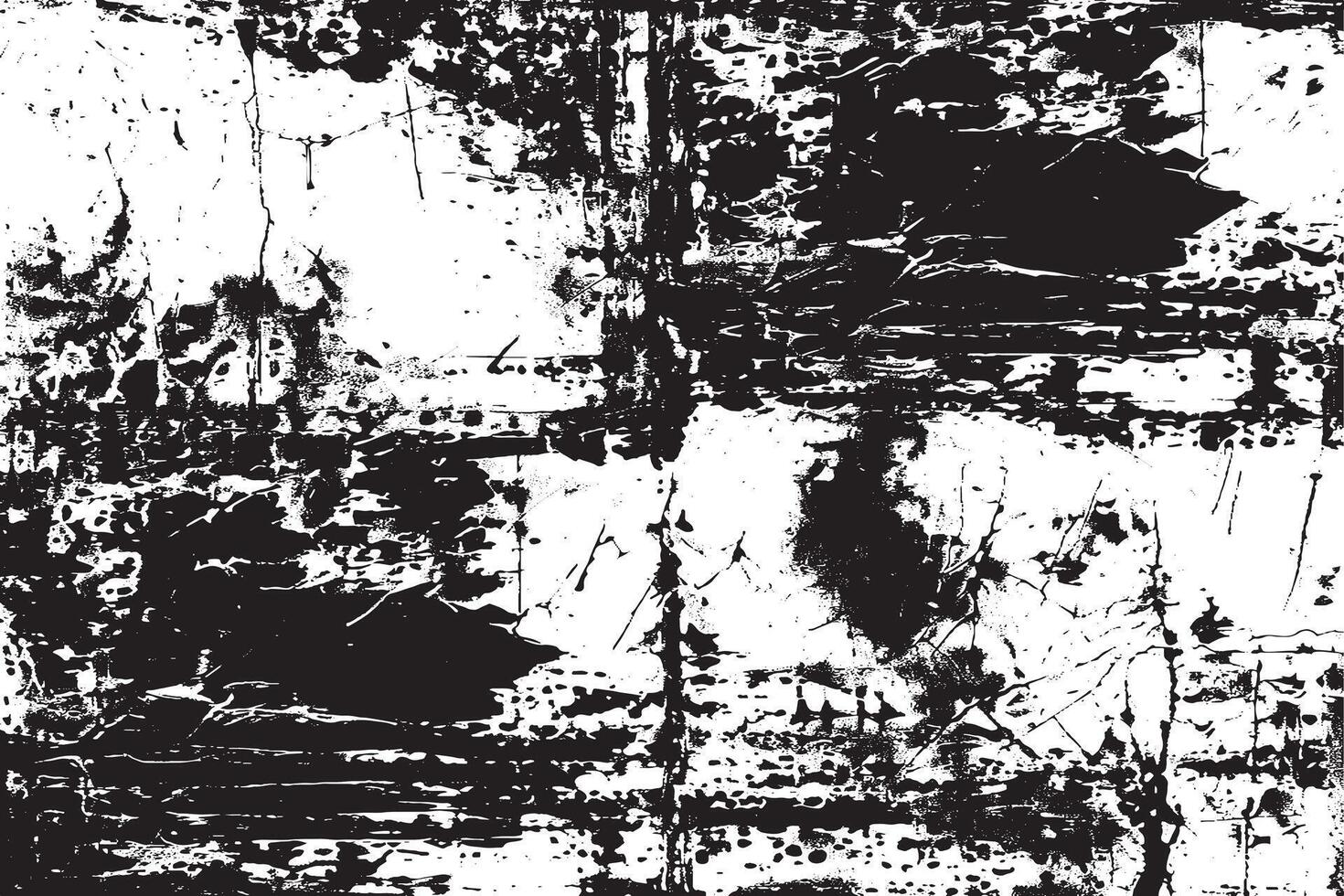 High-resolution black and white grunge texture with abstract splatter and scratch marks. Ideal for posters, backgrounds, album art, and graphic design with a raw, distressed aesthetic. vector