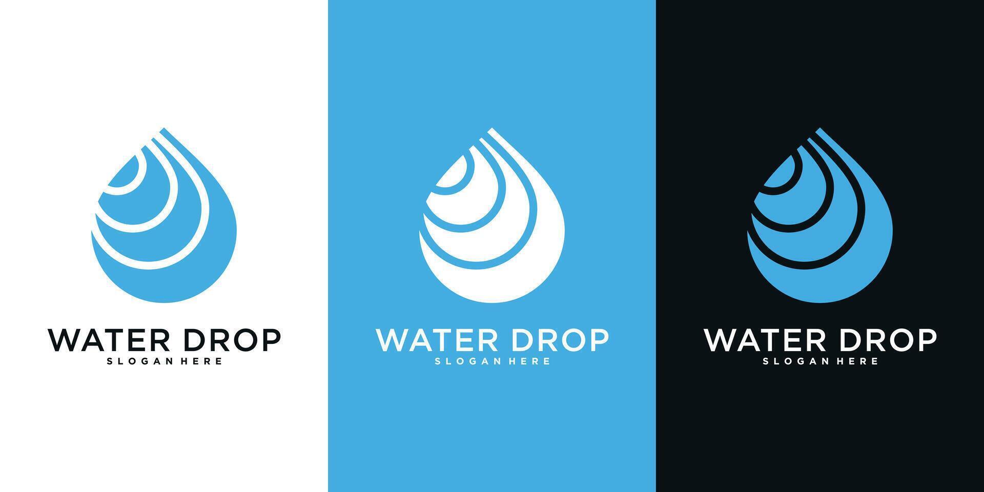 Water drop logos aqua droplet vector