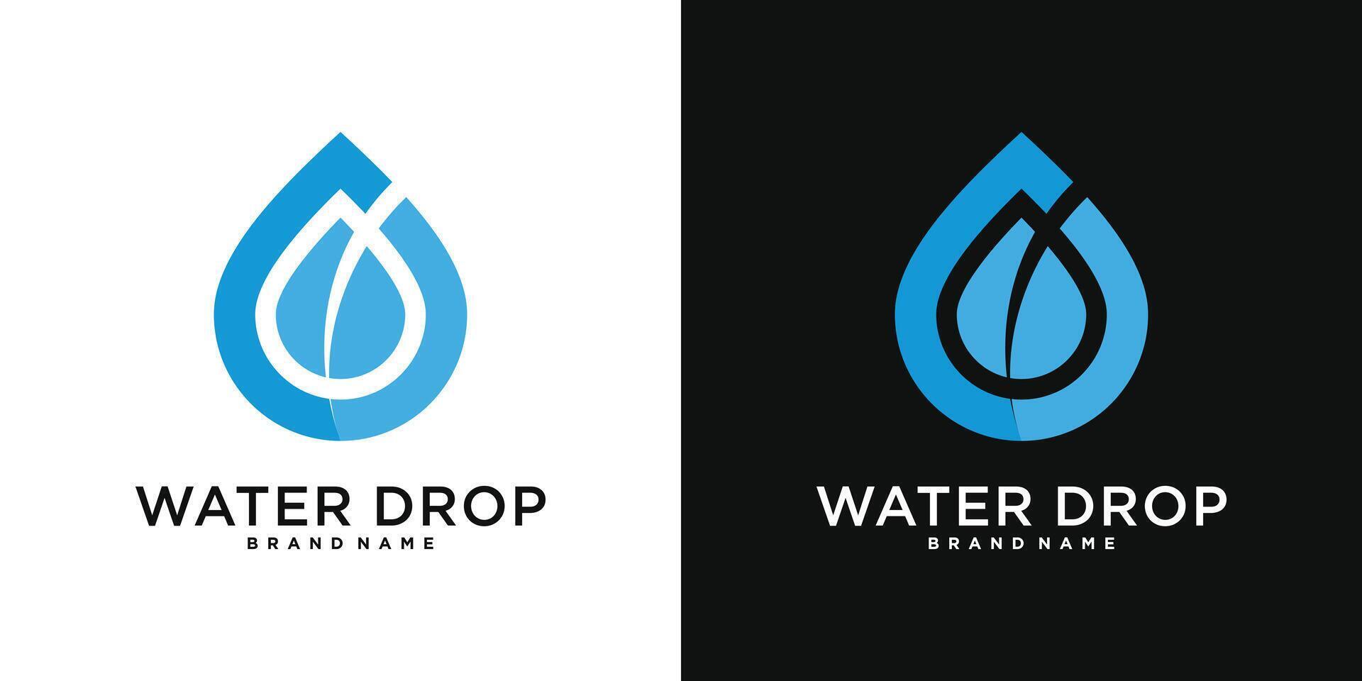 Water drop logo icon aqua droplet vector