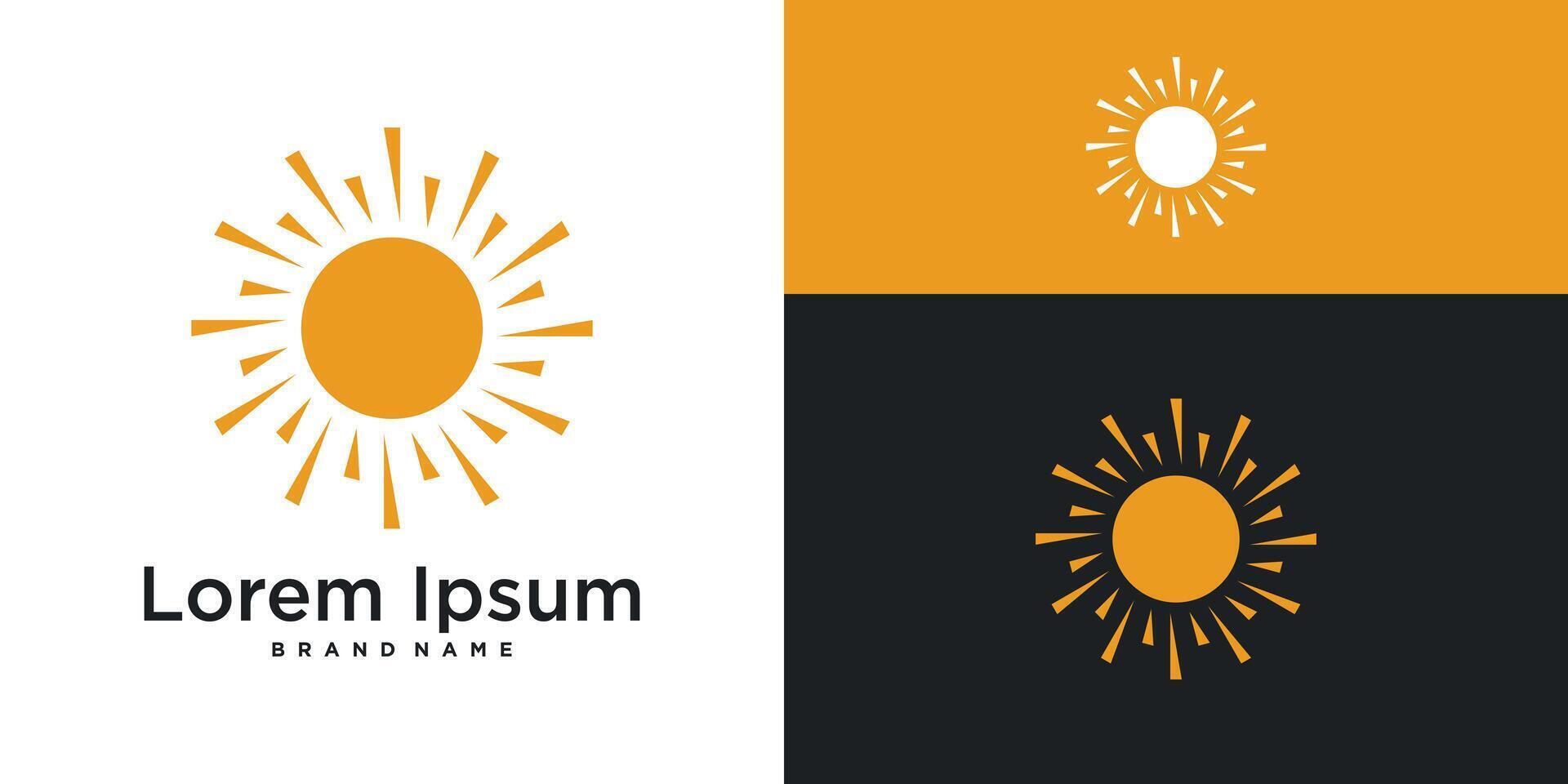 Sun logo design with simple shape vector