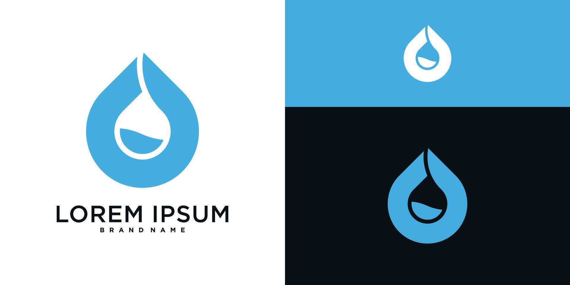 Water drop logo template, icon aqua vector