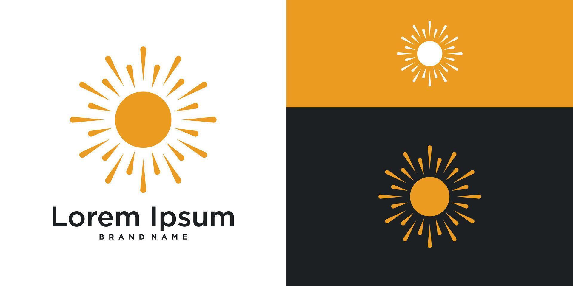 Sun logo design simple shape. Premium vector