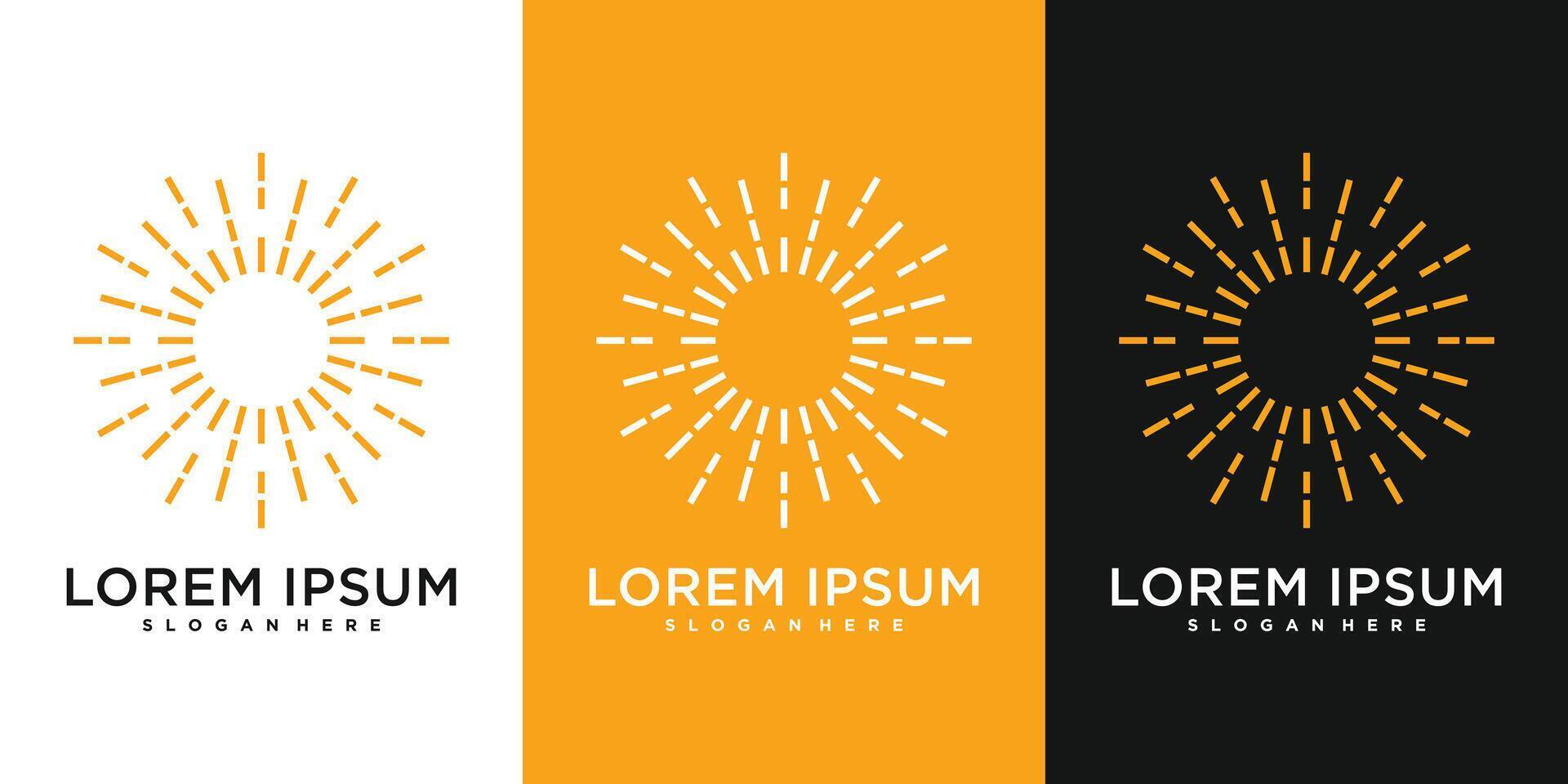 Sun logo designs. Abstract geometric sunburst vector