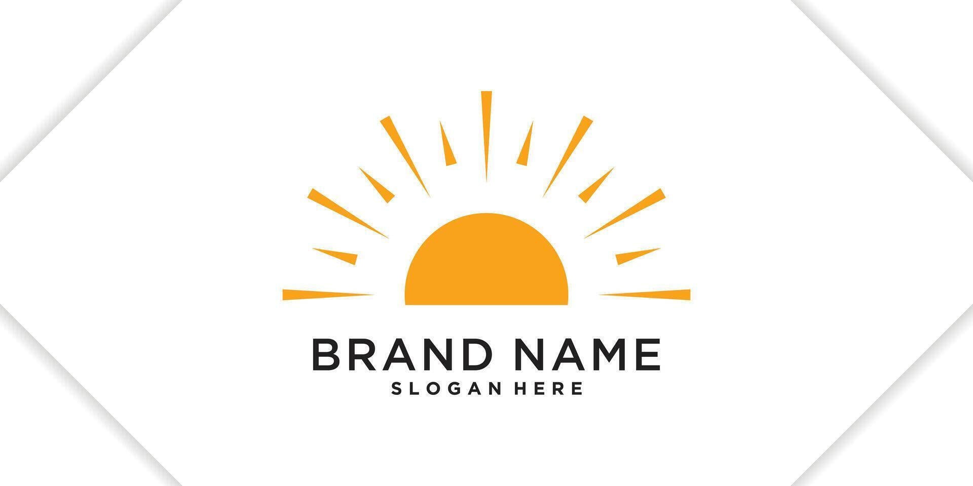 Creative sunrise or sunset logo designs vector