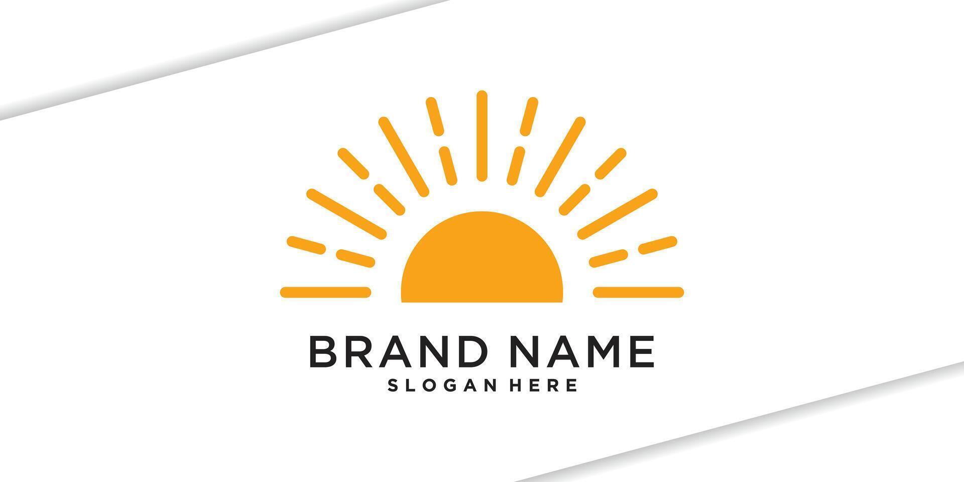 Creative sunrise or sunset logo designs. Premium vector