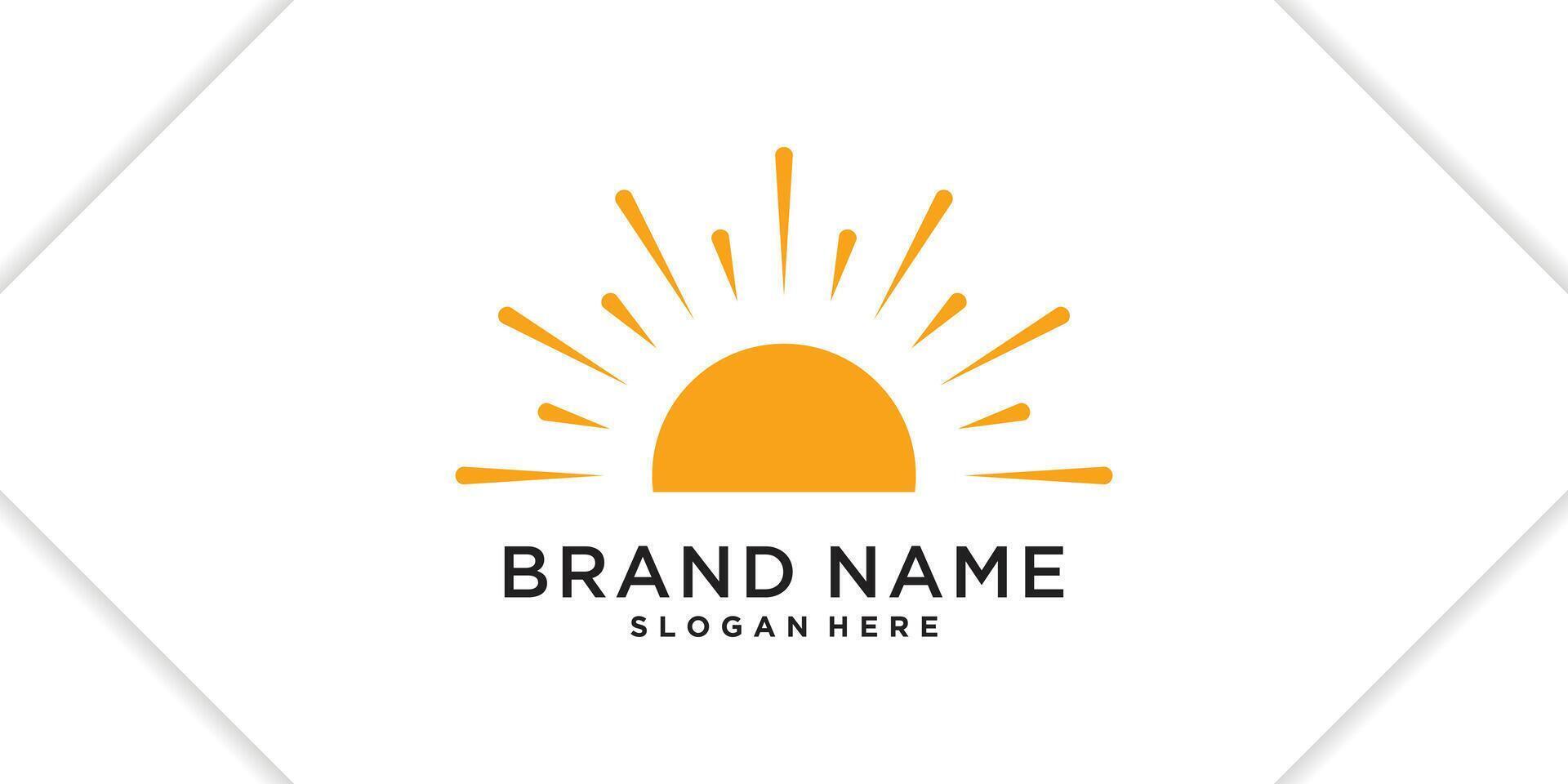 Creative sunrise logo design template. Premium vector
