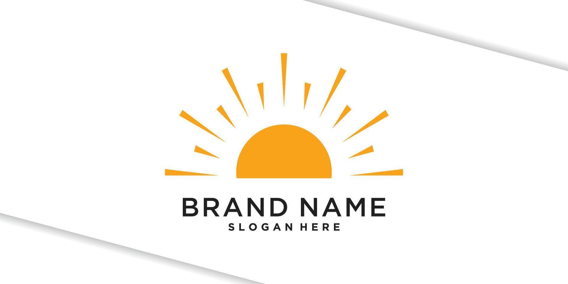 Creative sunrise or sunset logo design vector