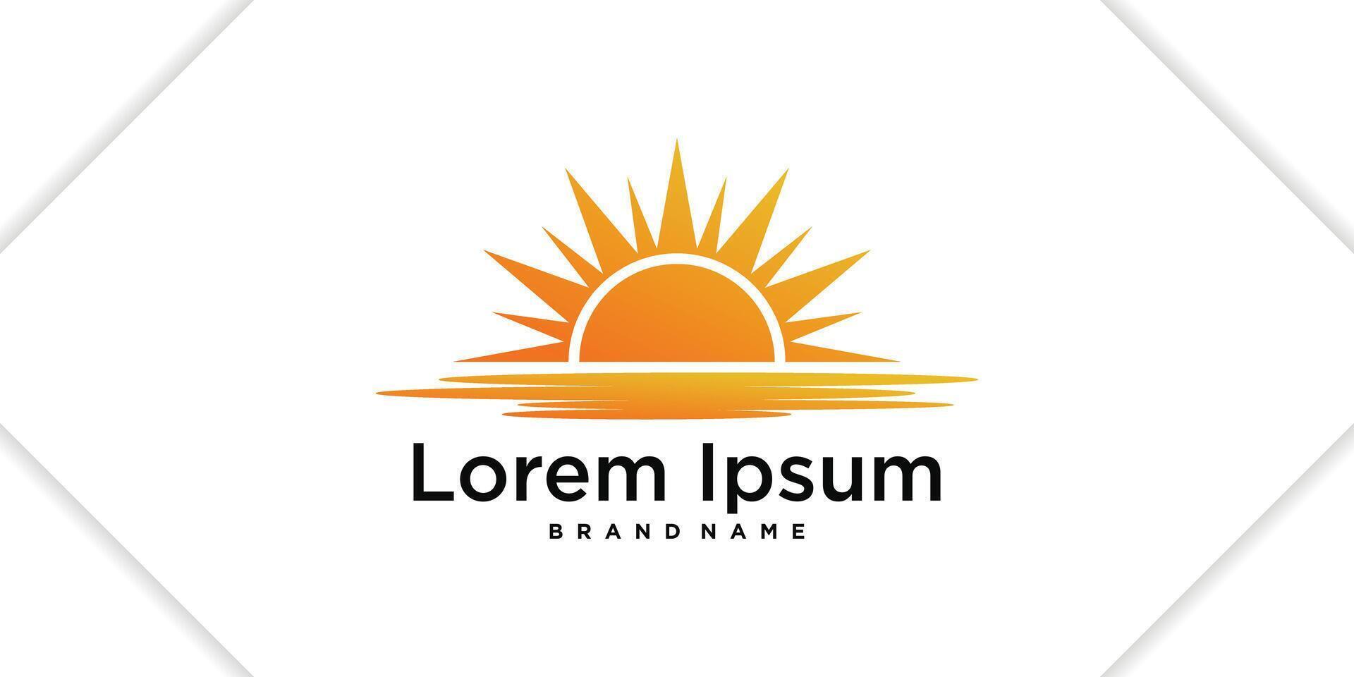 Creative sunrise or sunset logo designs template vector