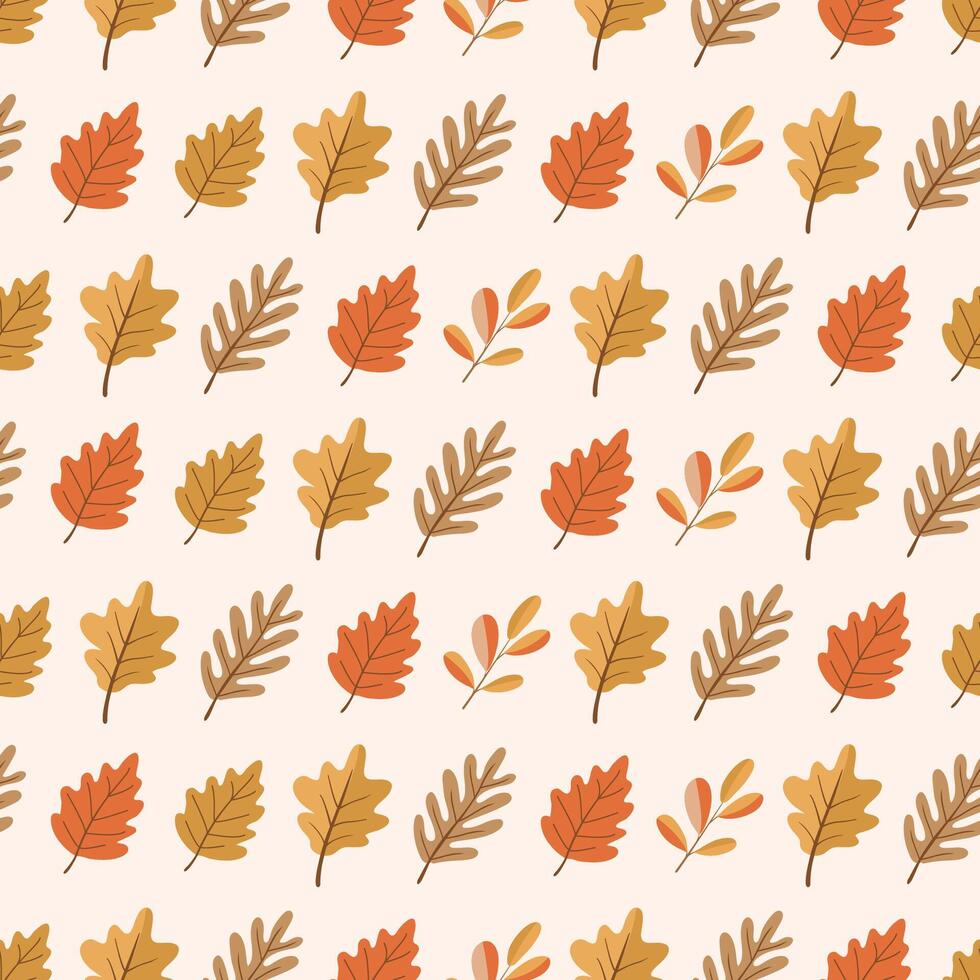 Autumn leaf pattern in warm colors vector