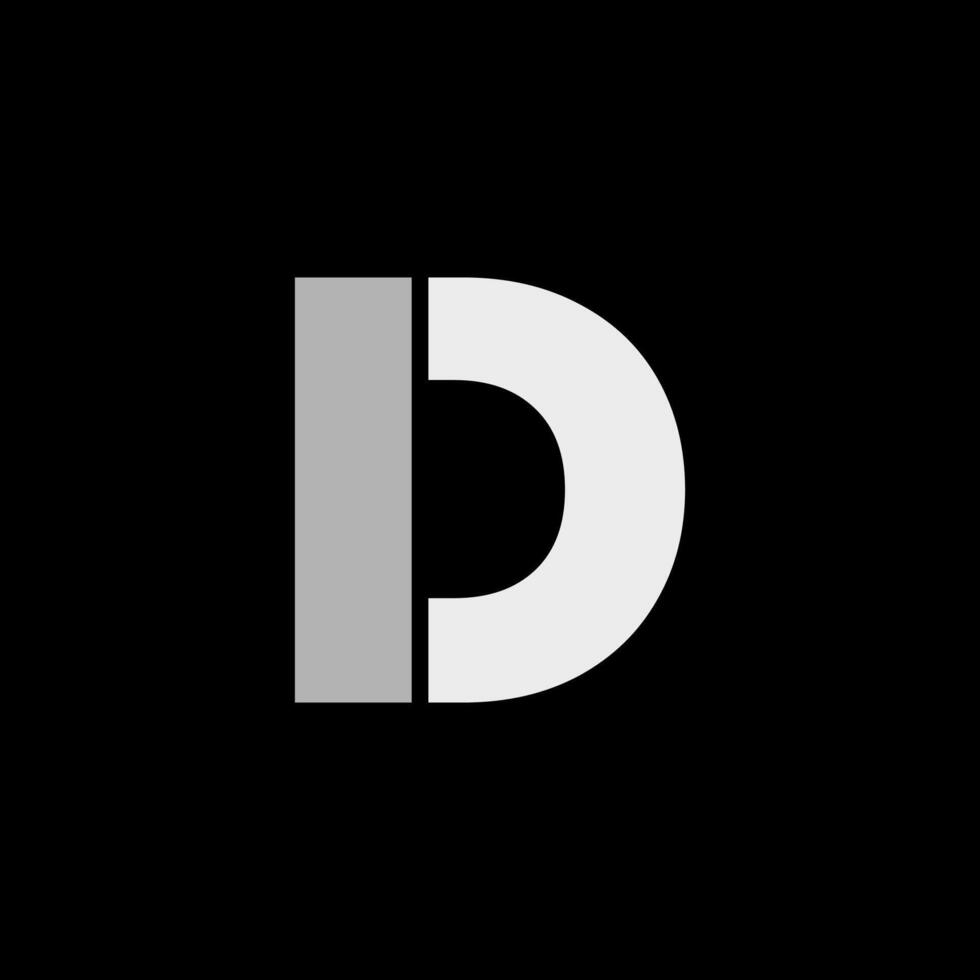 D letter logo on the white background vector