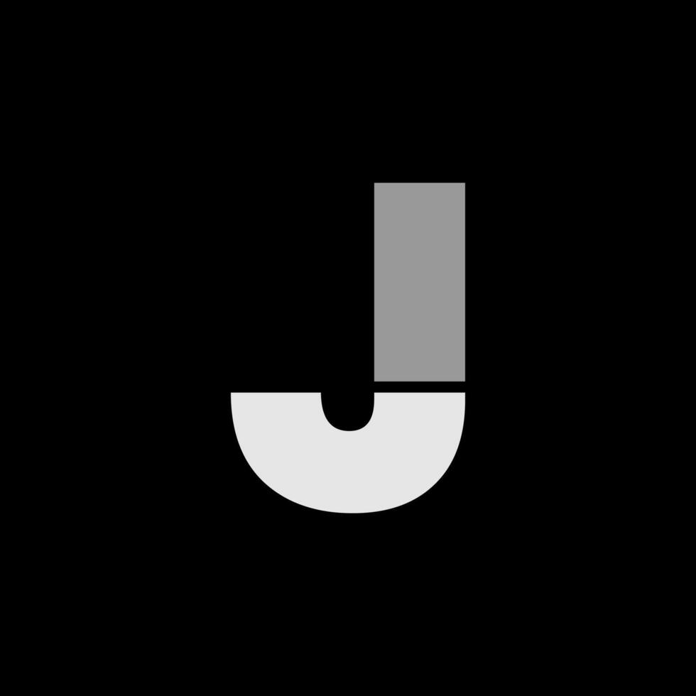 J letter modern logo with grey vector