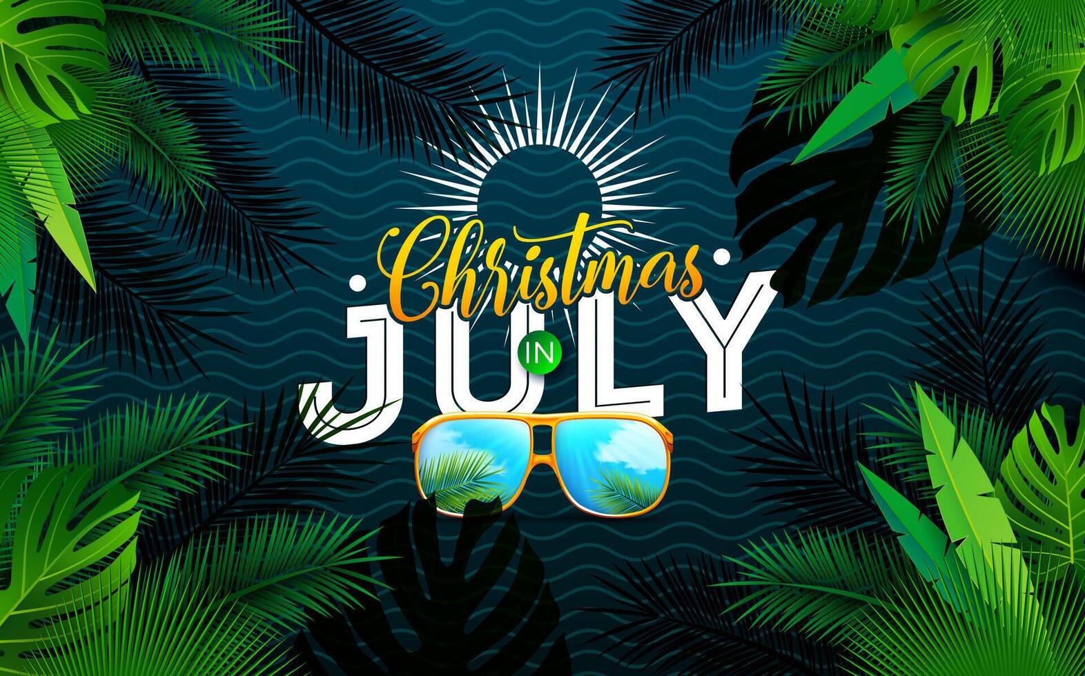 Tropical Christmas in July design vector