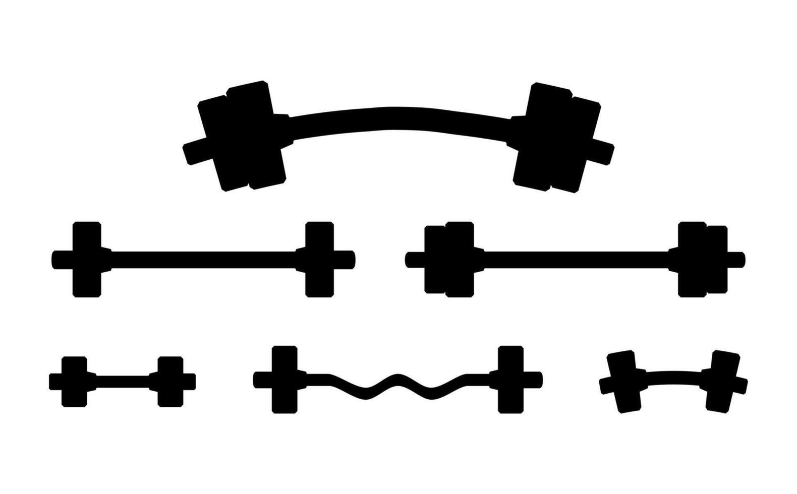 Barbell solid icon. Silhouette barbel icon. vector