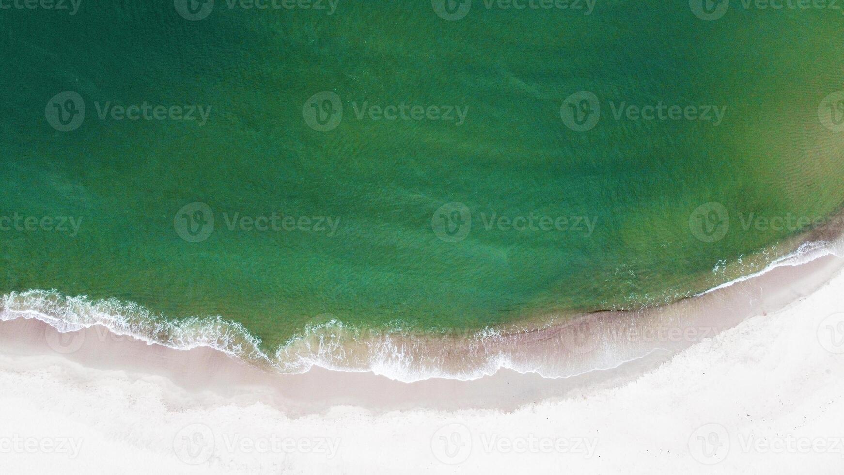 Aerial view of Yantarniy Beach. Baltic Sea. Top view. Kaliningrad region photo