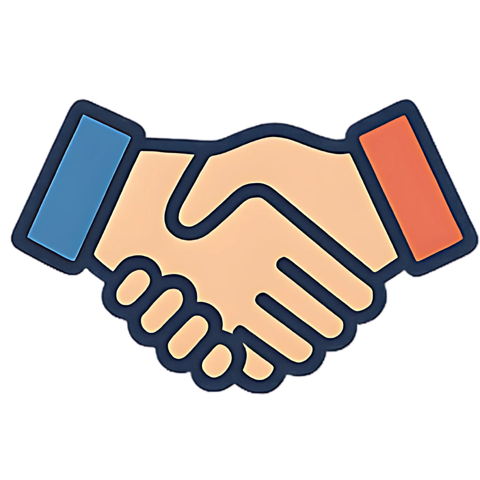 Handshake icon in flat style, partnership and agreement symbol for business apps, contracts, deals, collaboration tools, and corporate communication platforms png