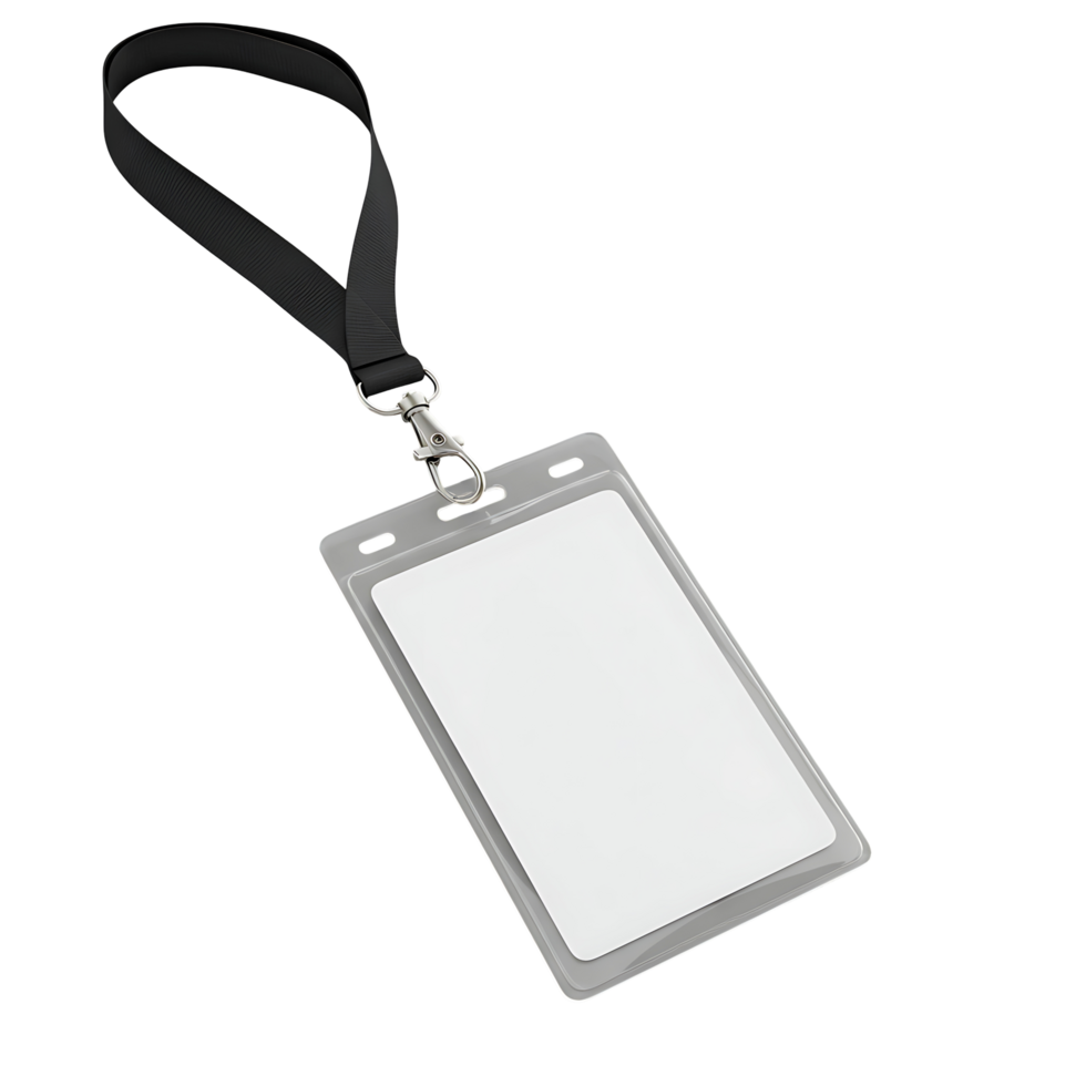 Black Lanyard with Blank ID Card Holder Mockup png