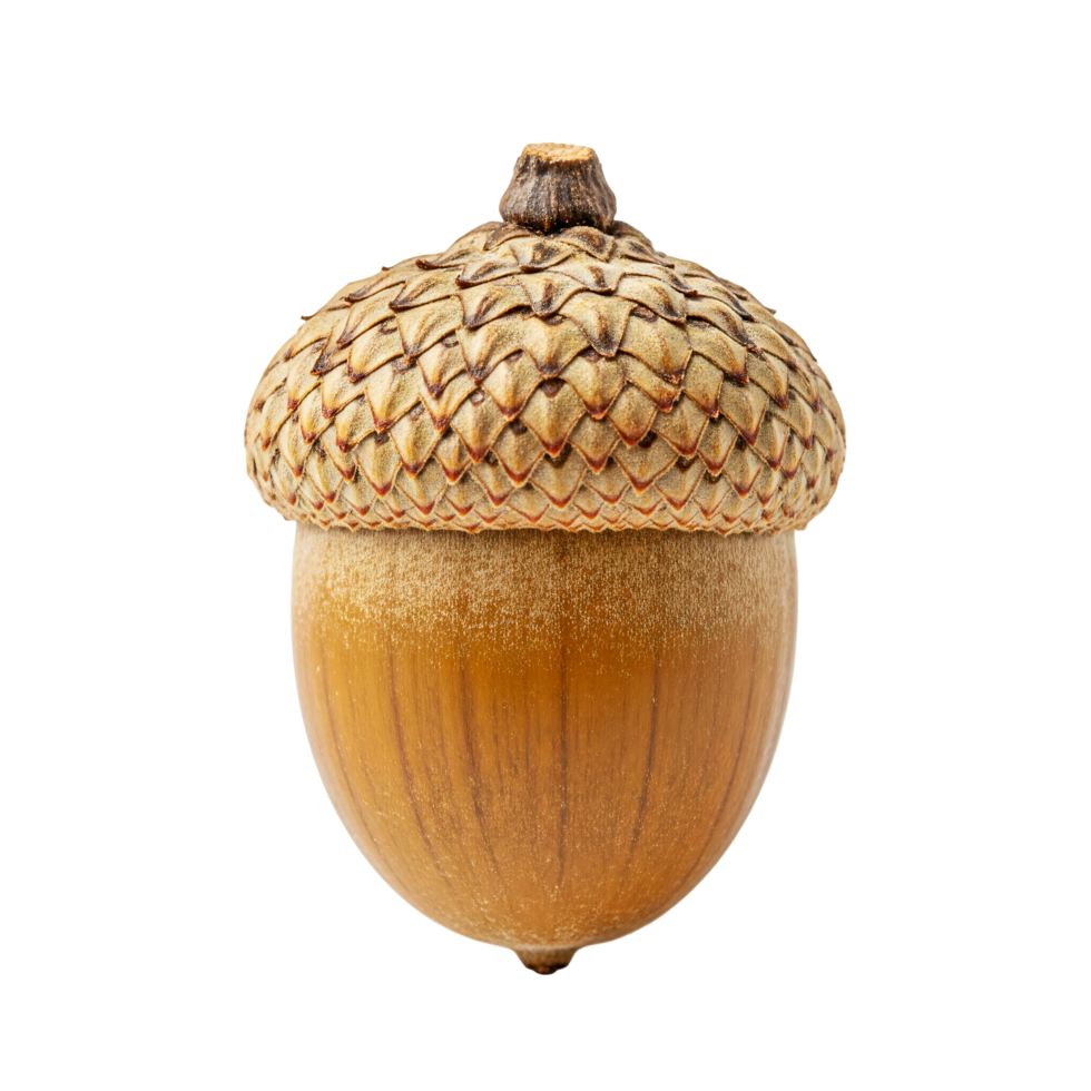 A Brown Acorn with Cap on Transparent Background png