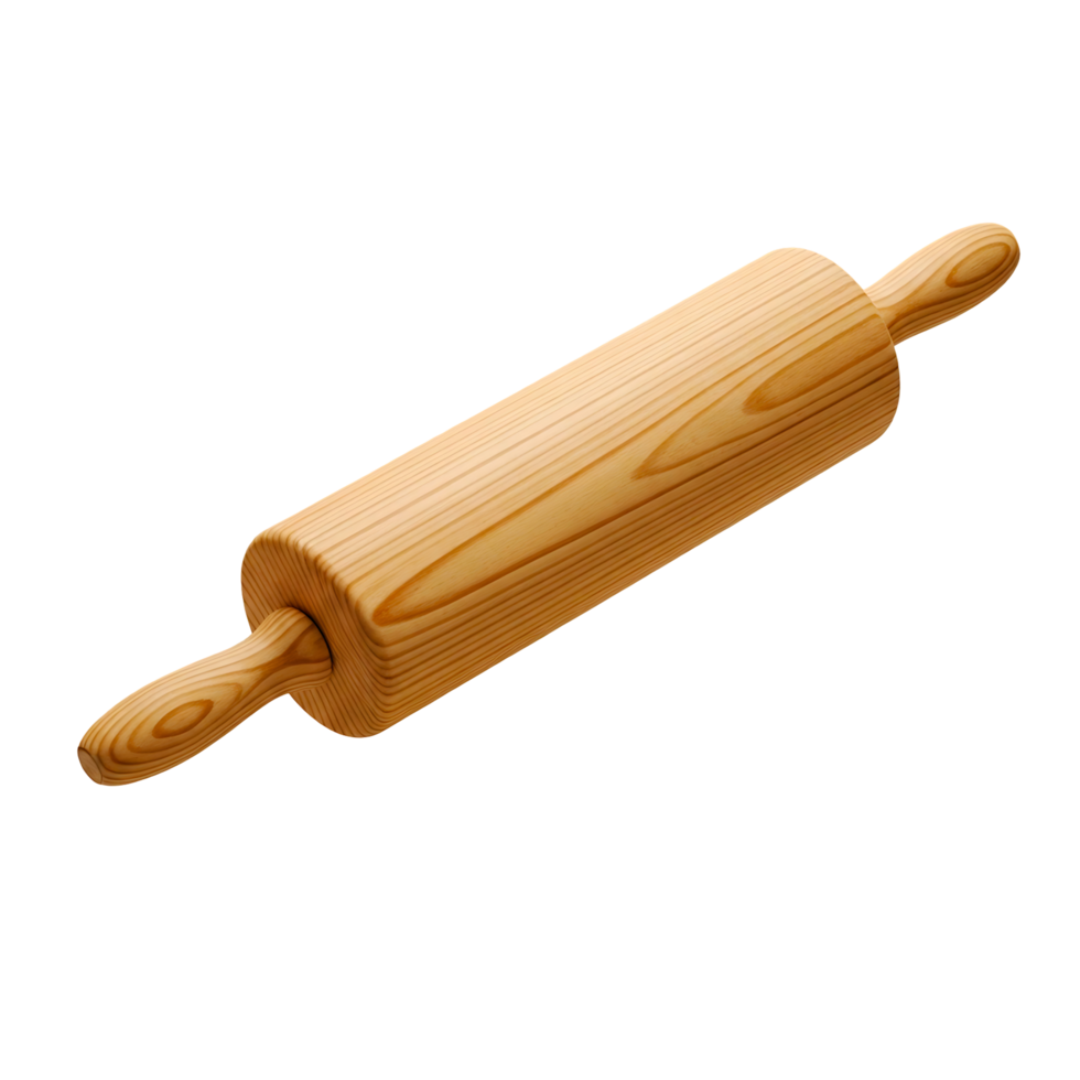 Wooden Rolling Pin Isolated on Transparent png