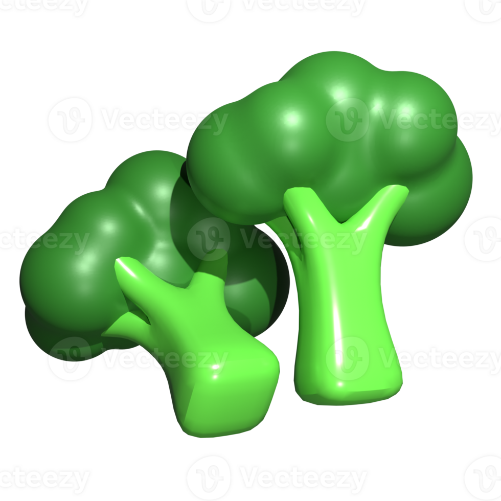 Broccoli 3D Icon Illustration png