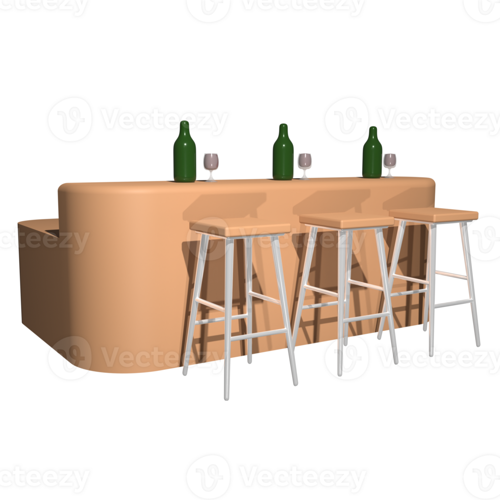 Bar Stool 3D Illustration png