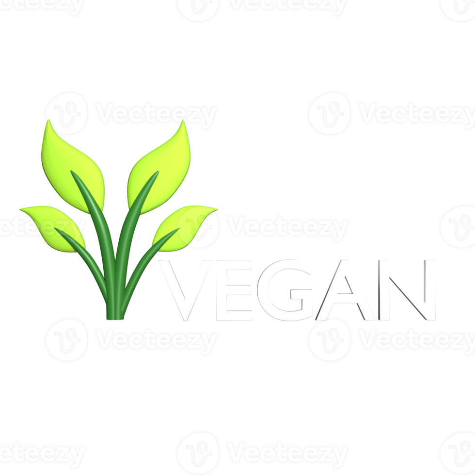 Vegan Logo 3D Icon Illustration png