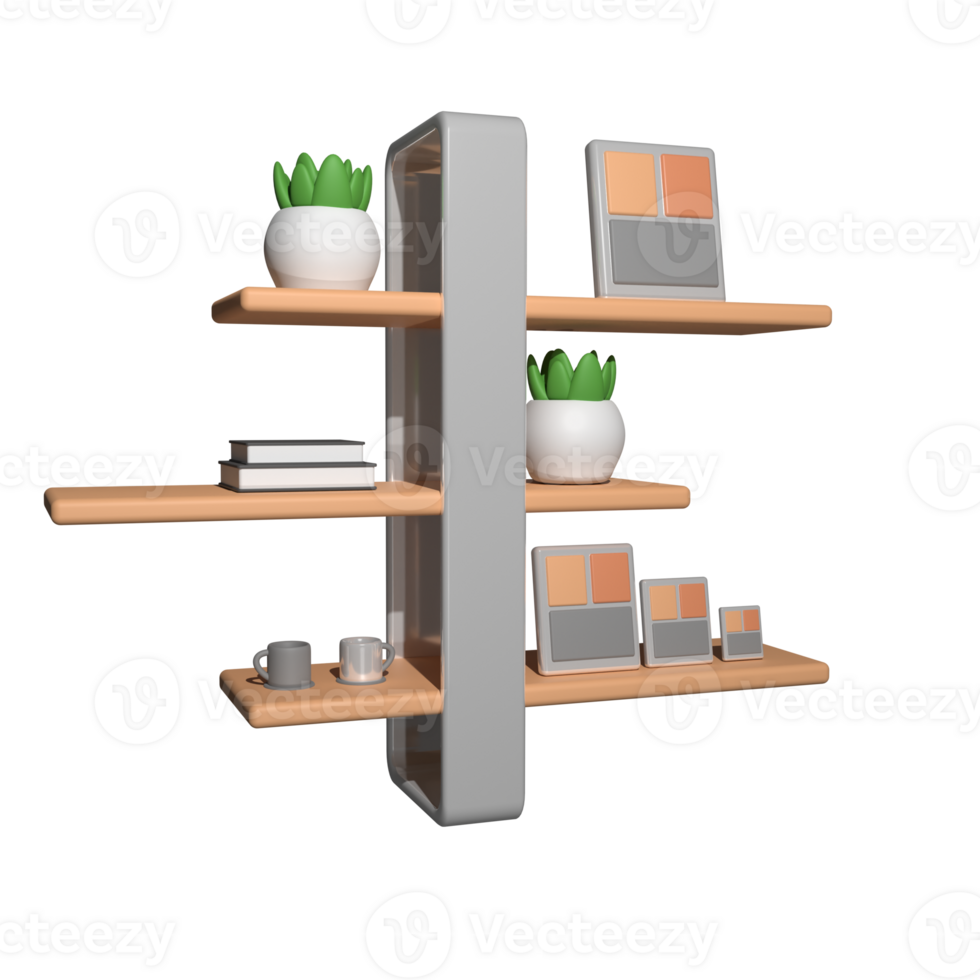 Wall Shelf 3D Illustration png