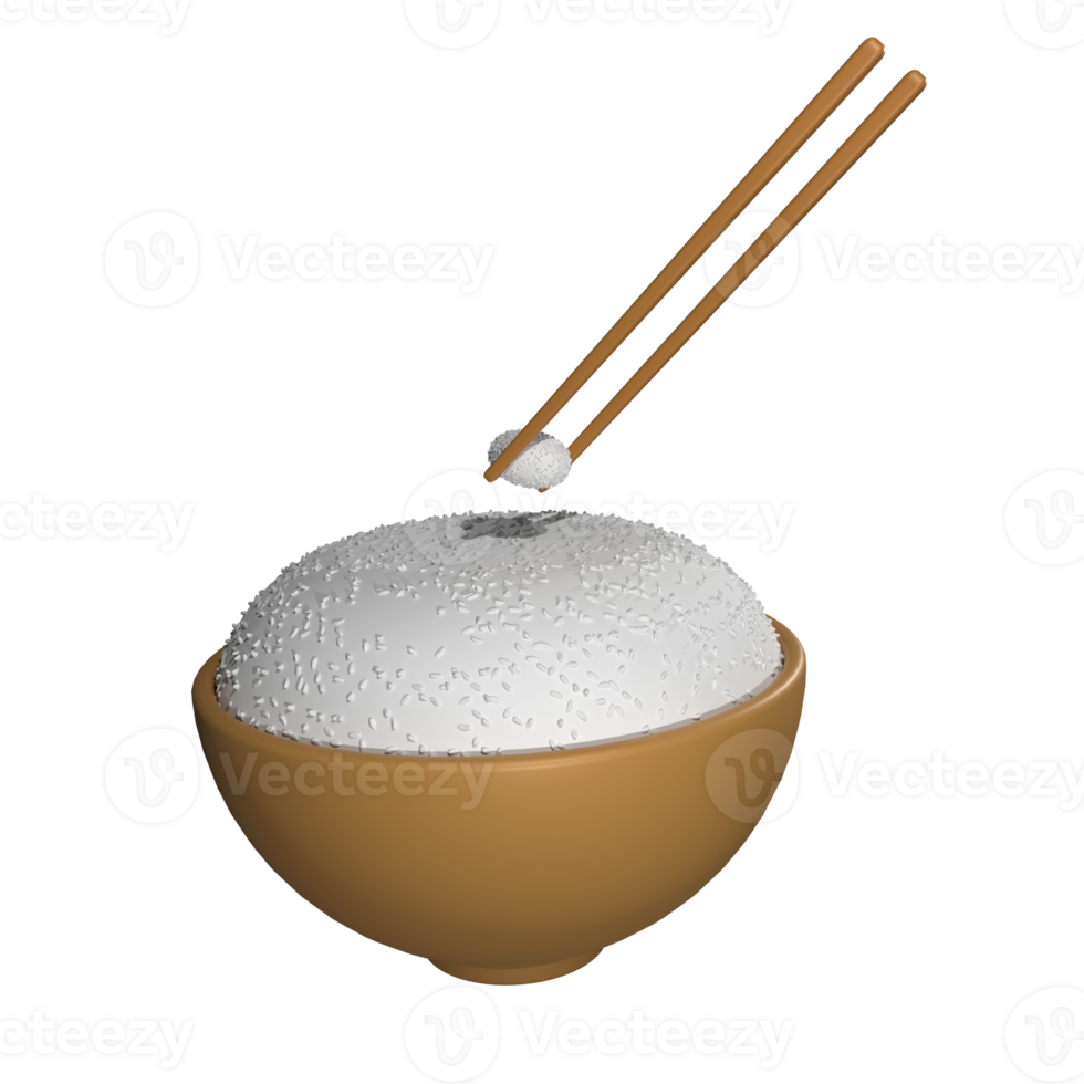 White Rice 3D Icon Illustration png