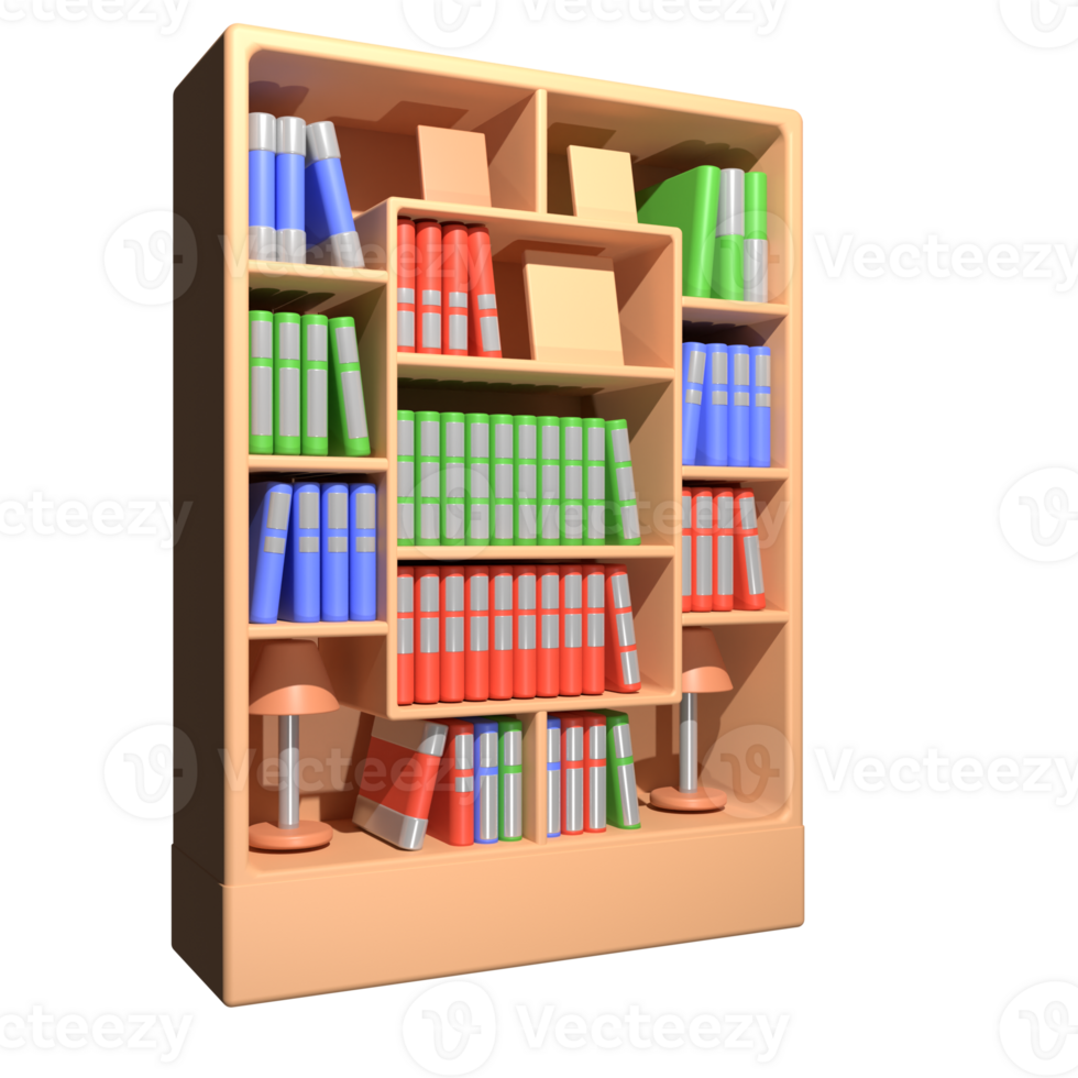 Bookshelf 3D Illustration png