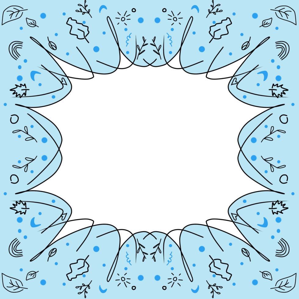 blue floral frame - seamless pattern background png