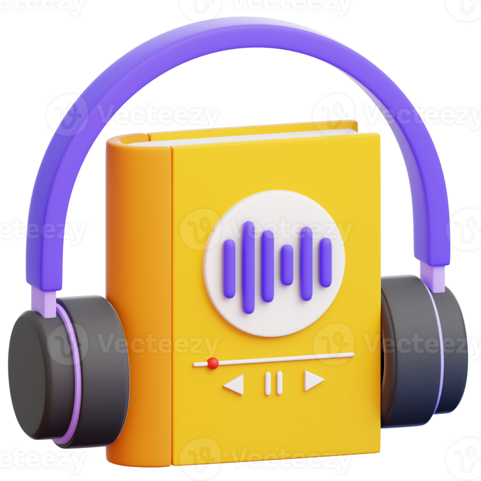 Immerse yourself in the world of audiobooks, where literature comes alive through the power of sound, as a pair of sleek headphones gracefully encircles a vibrant book png